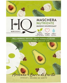 HQ Nourishing Sheet Face Mask with Avocado and Shea Butter for Normal to Dry Skin