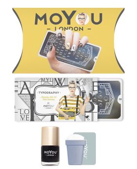 Typography manicure stamp set - MoYou London + Red Fox crystal stamp gift