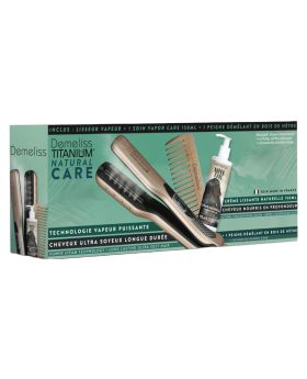 DEMELISS Titanium Natural Care Hair Straightener + Vapor Care
